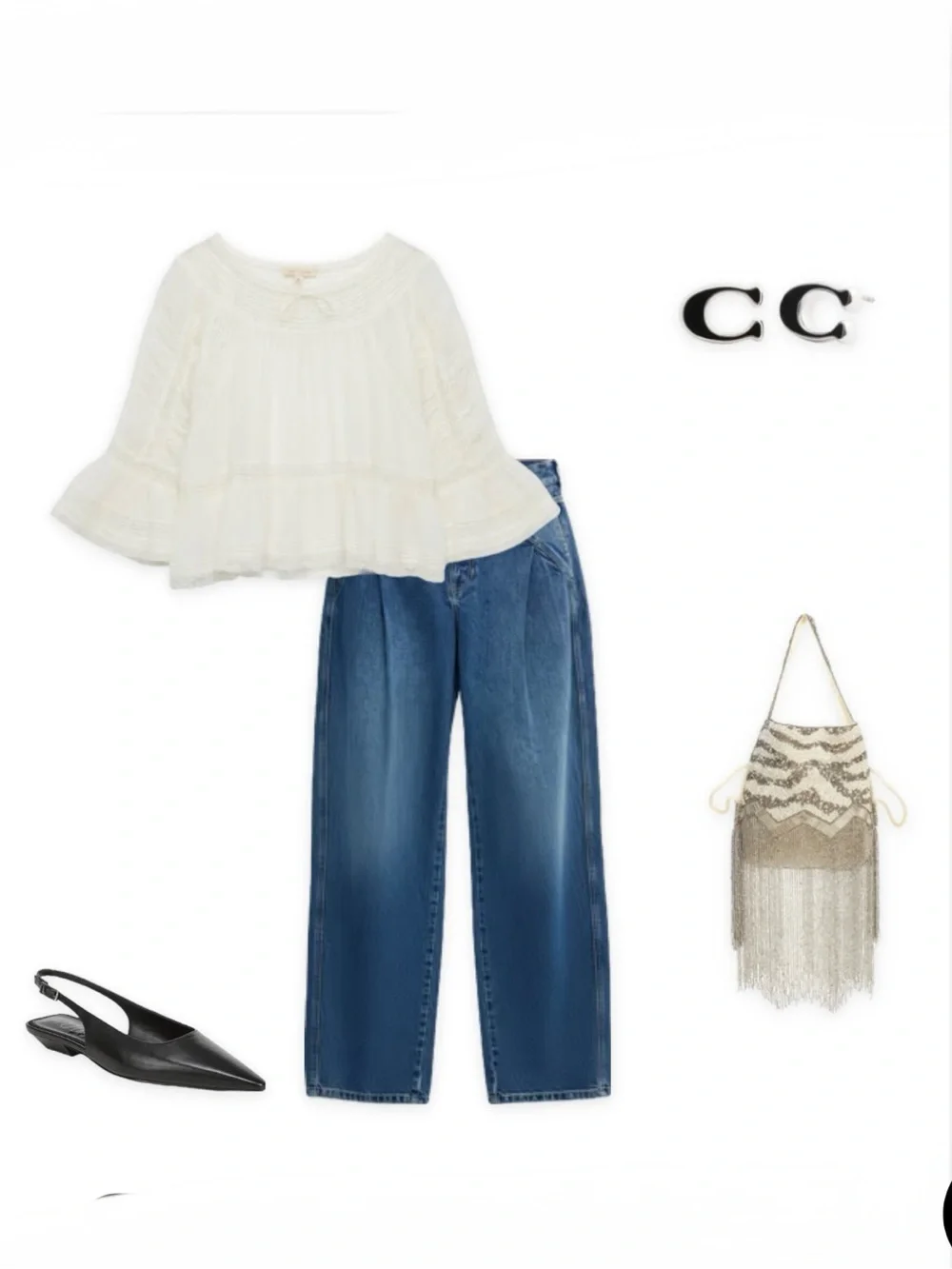 🌷Free People She's A Romantic Boat Neck Bell Sleeve Lace Paneling Blouse
